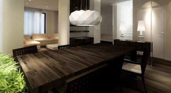 contemporary-dark-wood-dining-table