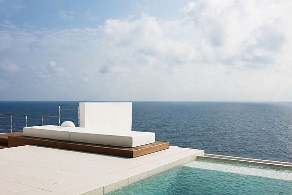day bed and pool in Ibiza villa