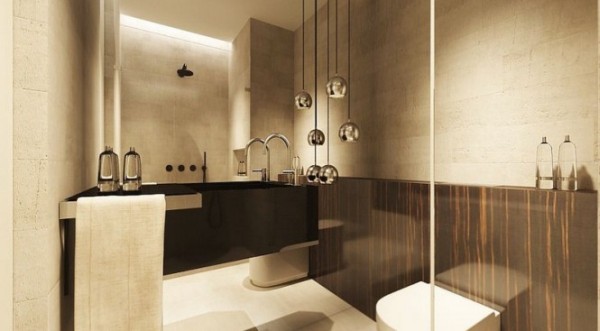 glossy contemporary bathroom design