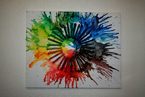 melted crayon art wall canvas