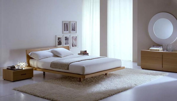 modern Italian wooden bed