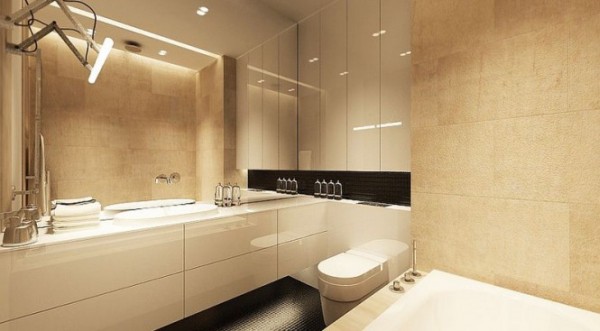 modern bathroom with a creme design