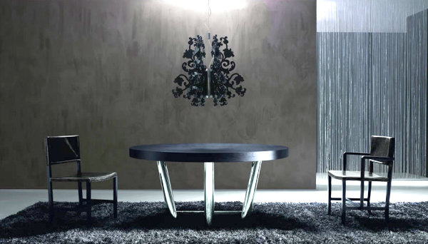 modern black Italian dining table