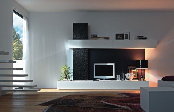 modern white Italian wall unit