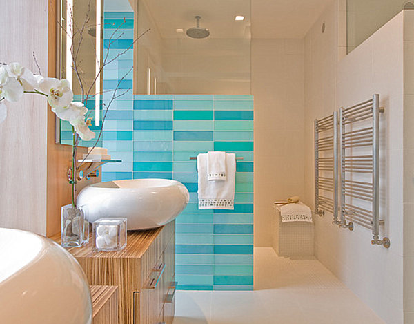 ocean blue bathroom tile