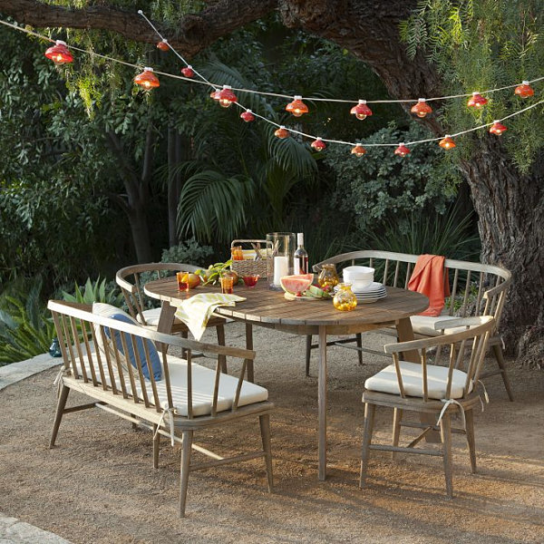 outdoor extendable dining room table