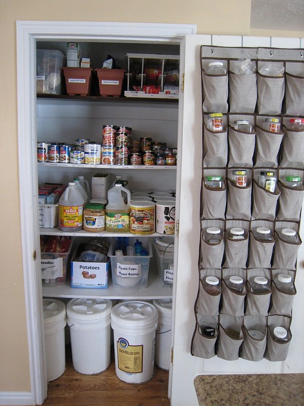 pantry organizing - shoe rack storage on the door