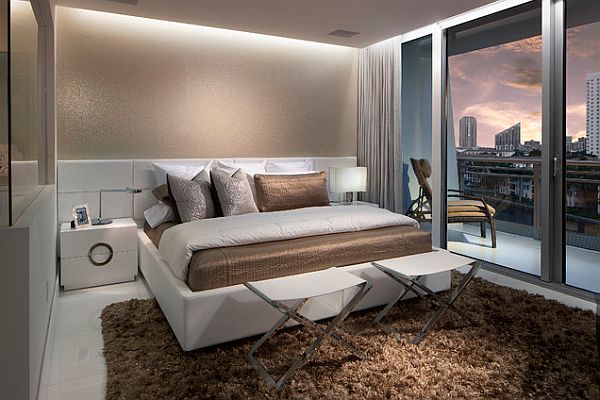 Stunning bedroom decor with recessed lighting