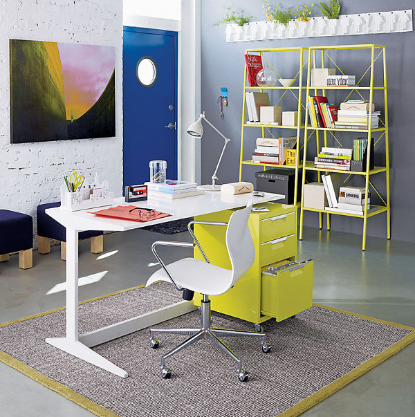 stylish white metal desk