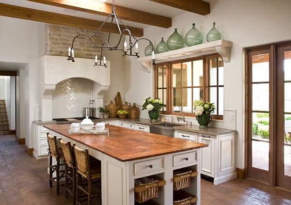 traditional kitchen design with copper countertop