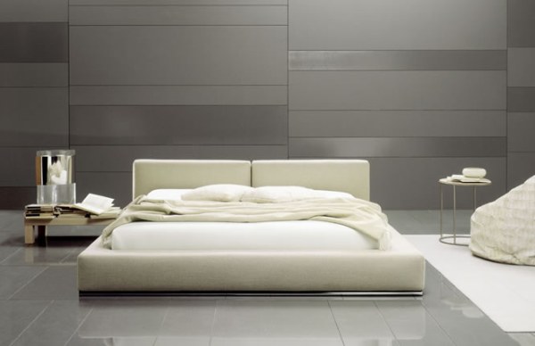 A white modern designer bed