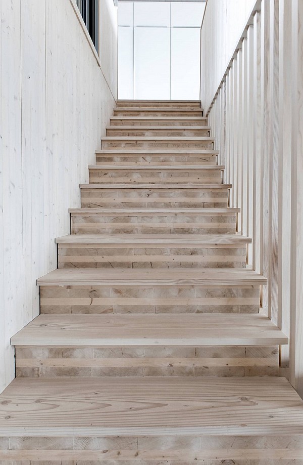 white wooden staircase - scandinavian style