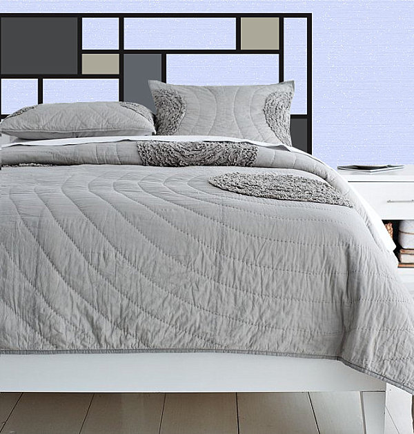 A Mondrian-style headboard