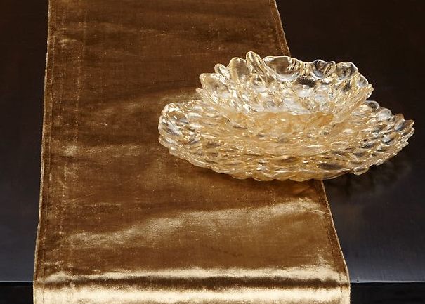 A gold table runner