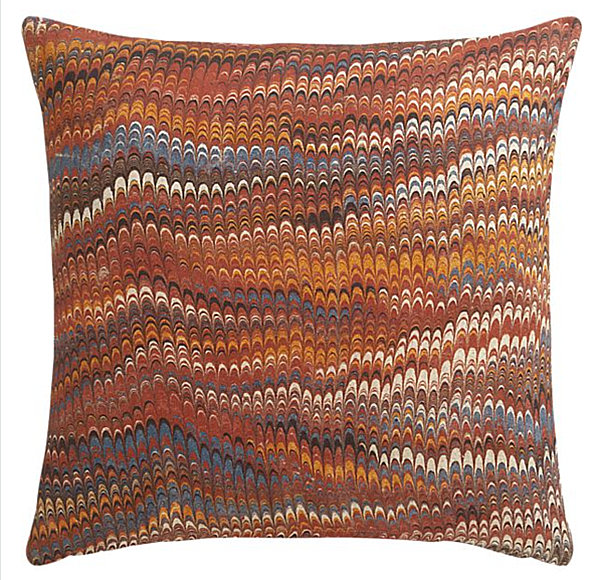 A marbleized pillow in fall colors