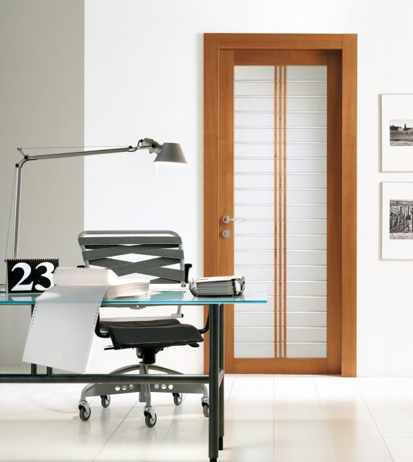 modern wood door design with glass