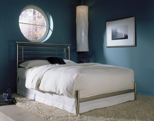 A modern metal bed