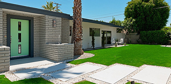 A modern wooden door with retro style