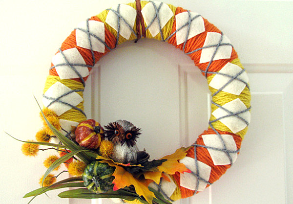 An argyle Fall wreath