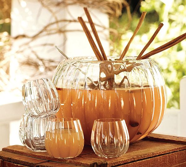 Beautiful pumpkin punch bowl