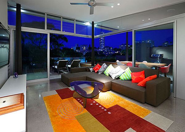 Colorful living room rug