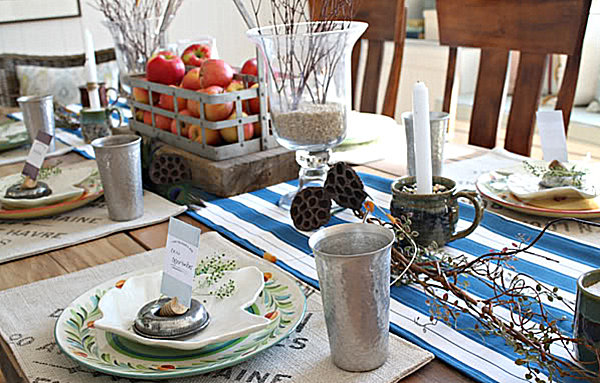 Fall apples on a dining table