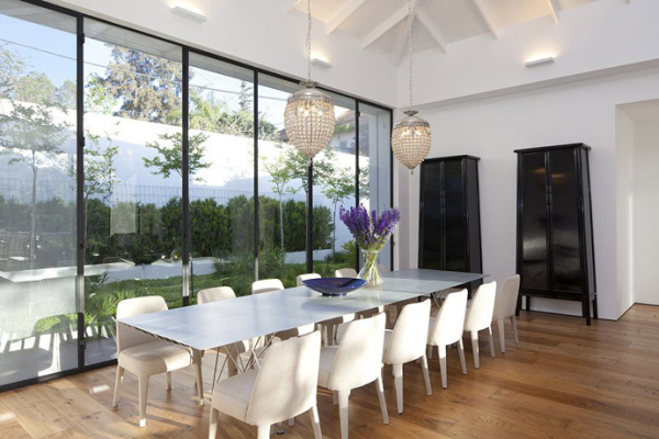 Glass Private House - sleek dining room