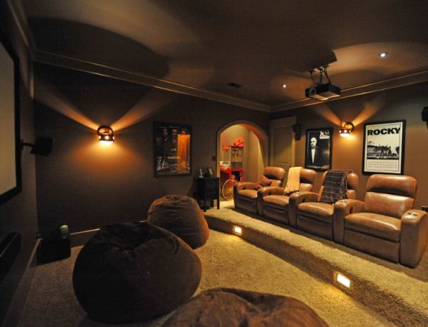 Lovely Media Room with Theater Ambience