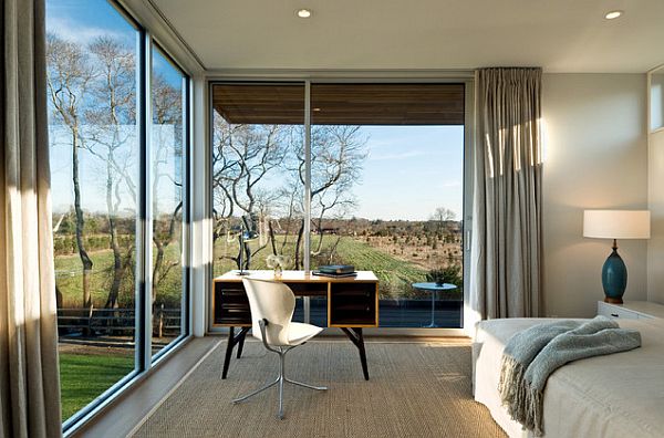 Modern bedroom with fancy desk