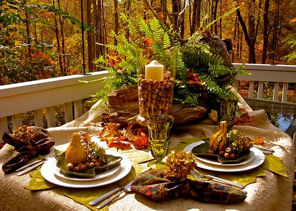 Outdoor, ferns and woods table