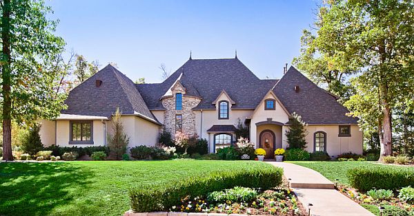 Stucco and Stone exterior on this Old World home