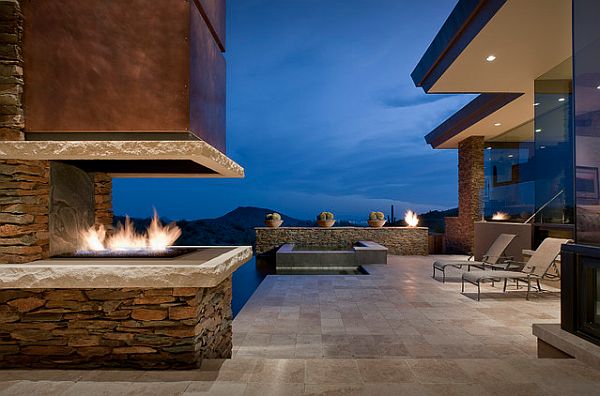 Travertine-tile-next-to-stacked-stone