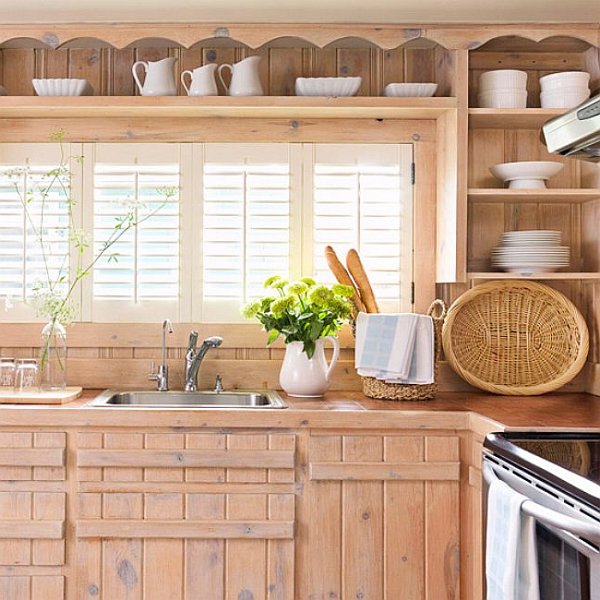 Wood pieces as cabinet handles