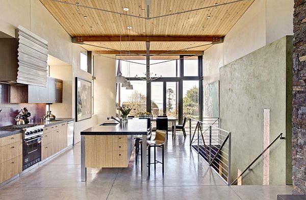 beautiful wood texture in the kitchen and dining room