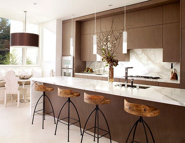 brown and white kitchen design