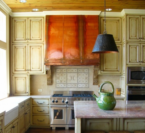 copper stove hood kitchen