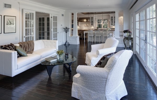 dark wood floors living room