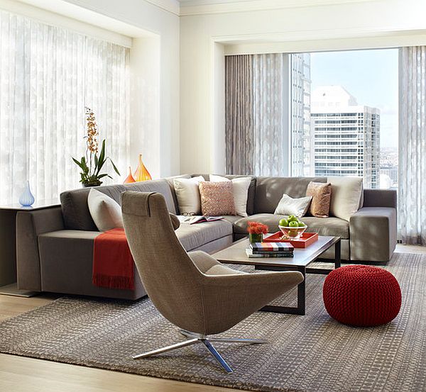 decorating with red in a modern living room