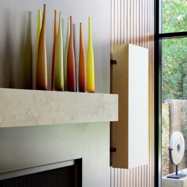 fireplace mantle modern vases