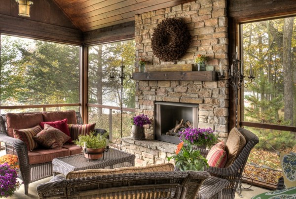 fireplace mantle outdoor fall