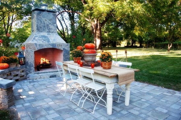 fireplace mantle outdoor fall ideas