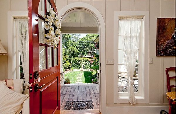 home front door painted in red