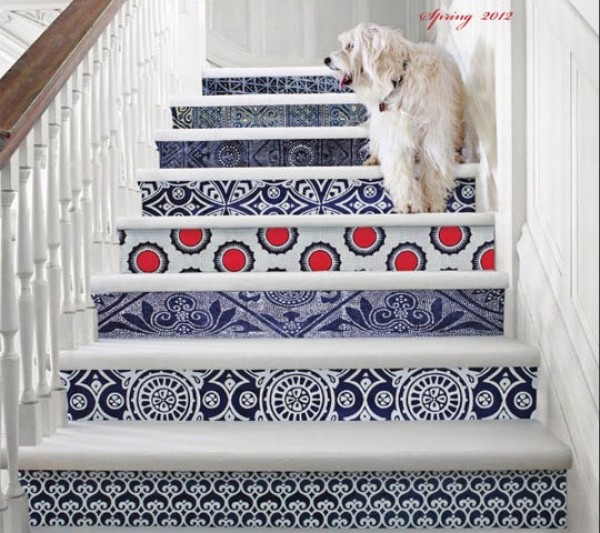 mixed paint DIY stairs project