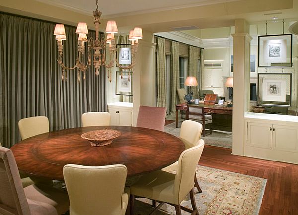 round table in the dining room