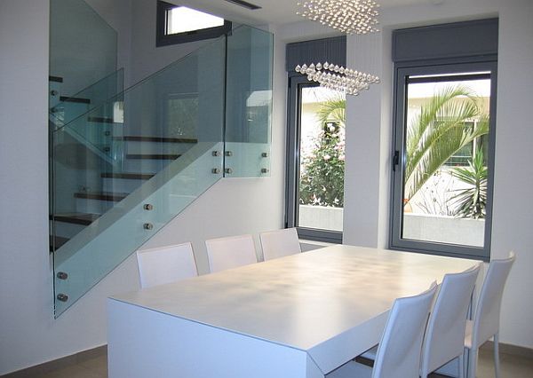 white modern minimalist dining table