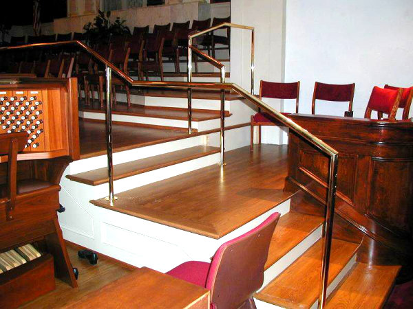 A brass handrail