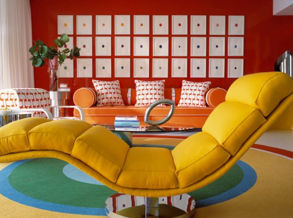 A colorful living room