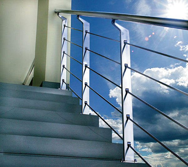 A contemporary metal handrail