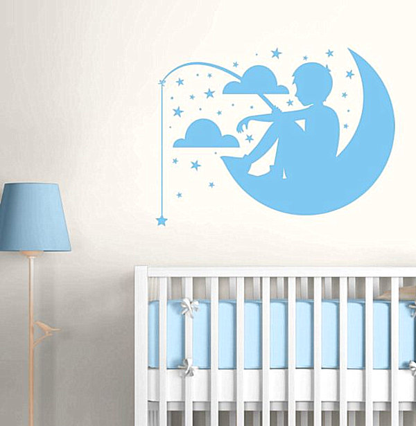 A dreamy nursery wall decal for a boy's room