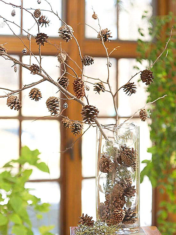 A fall pinecone arrangement